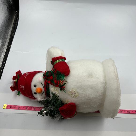 Vintage Fiber Optic Snowman Holding Christmas Tree NO PLUG TESTED - Picture 5 of 15